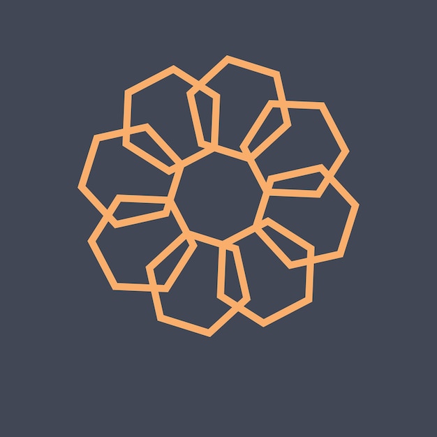 Круговой каркасный многоугольный элемент логотипа Векторная иллюстрация EPS10 цифровые фоновые плакаты Универсальный креативный логотип премиум-класса Абстрактный векторный знак линии Шаблон дизайна для продвижения бизнеса