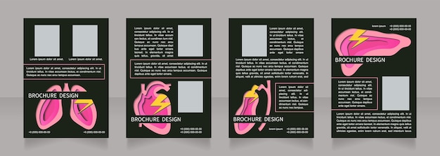 Circulatory system illnesses symptoms blank brochure layout design. vertical poster template set with empty copy space for text. premade corporate reports collection. editable flyer paper pages