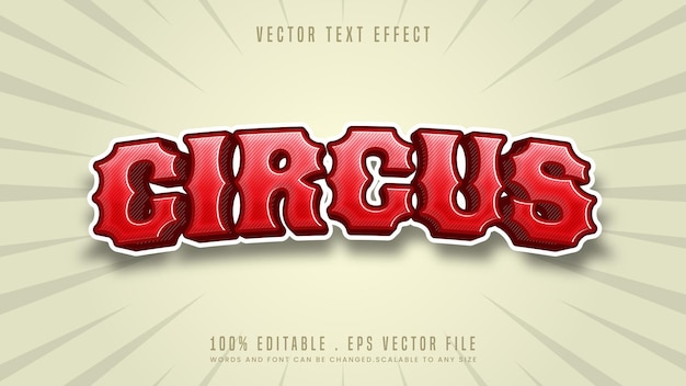 Circus 3d bewerkbare teksteffect lettertypestijl