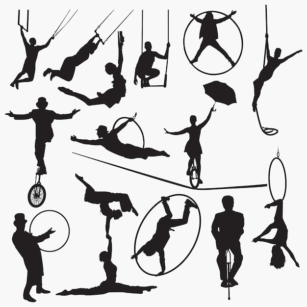 Circus artist silhouette