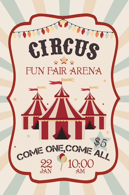 Vector circus banner.carnival banner. retro circus background