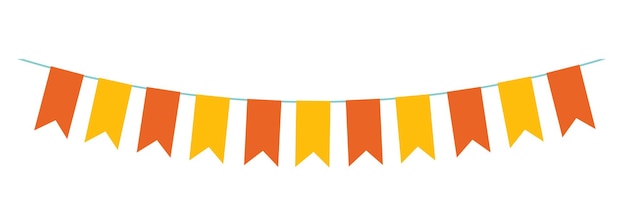 A circus banner with orange and yellow flags on it for birthday and invitation cards