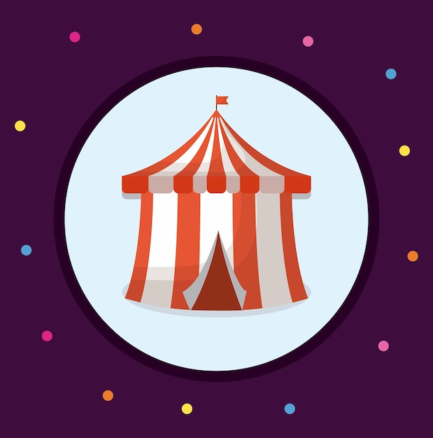 Circus carnaval ontwerp met circustent pictogram