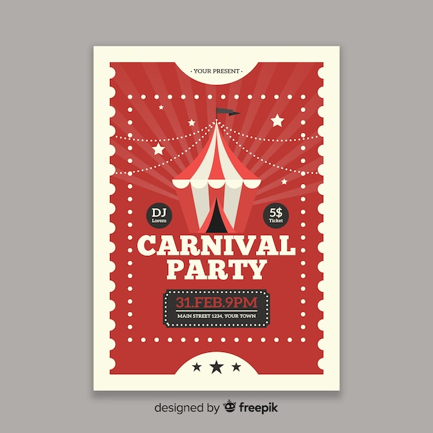 Circus carnival party poster