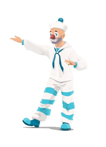 Circus or chapiteau clown with sailor costume