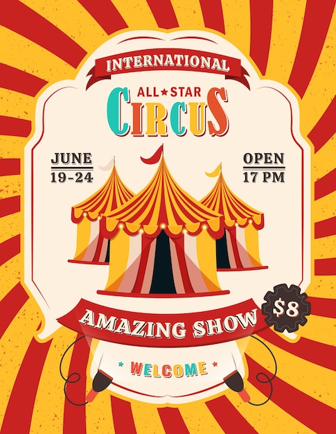 Circus circus show Circus poster poster banner Vector illustration