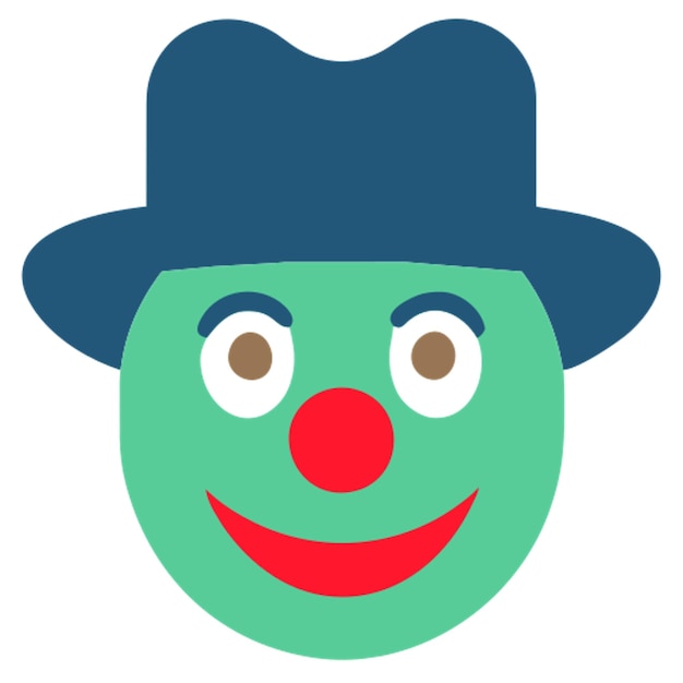 circus clown emoji emoticon with red nose funny face emoticon icon colored shapes