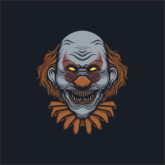 Circus clown hoofd vectorillustratie