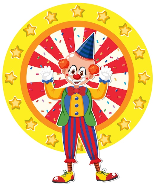 Значок циркового клоуна на белом фоне