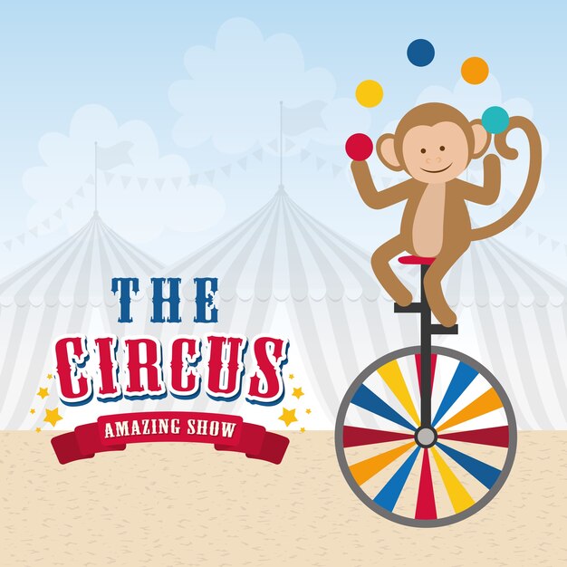 Vector circus concept with carnival icon design, vector illustration 10 eps graphic.