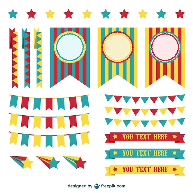 Vector circus decorations graphic elements