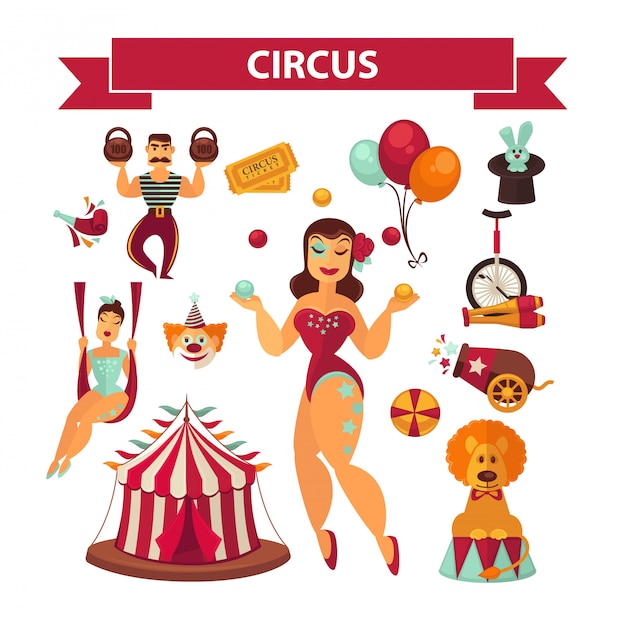 Circus elements and performers
