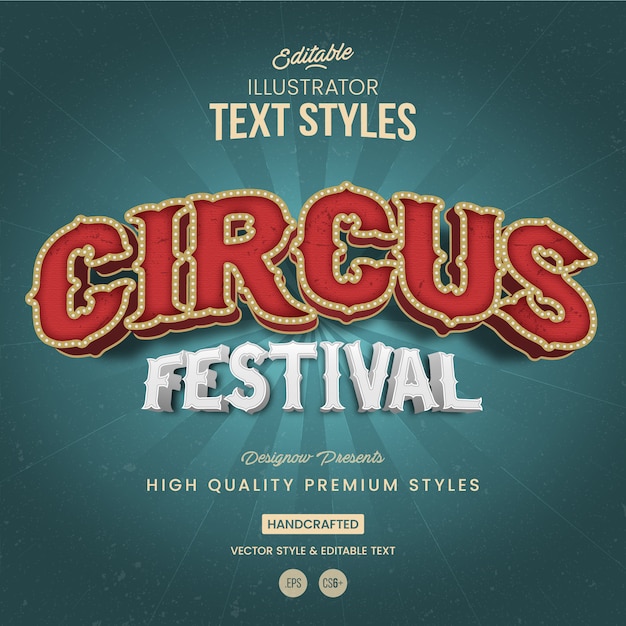 Vector circus festival text style