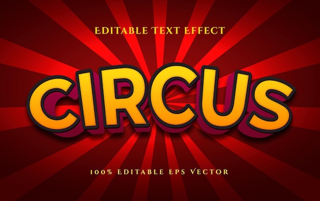 Circus festive 3D style editable vector text effect