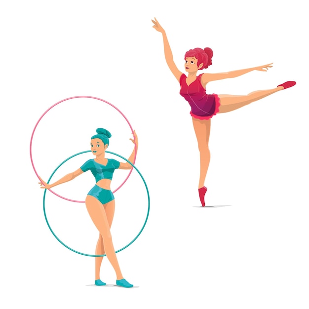 Vector circus gymnasts and balancers vector characters