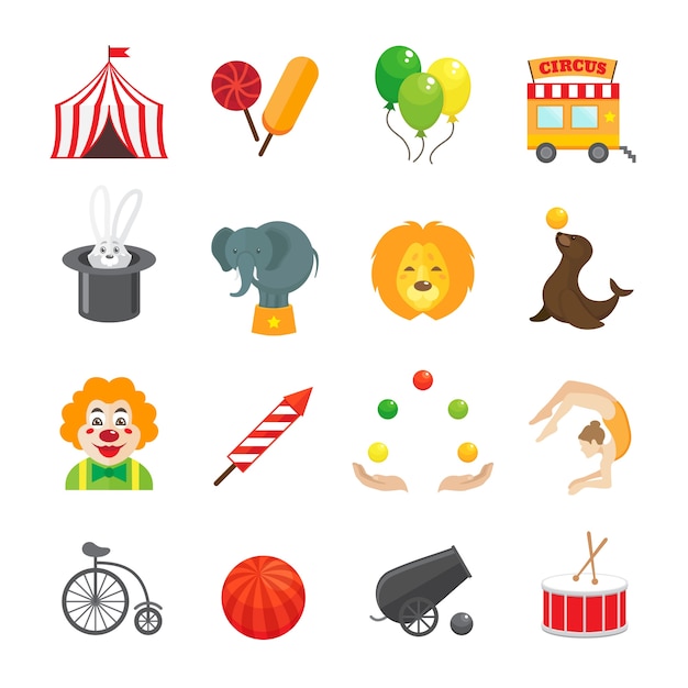 Circus iconen collectie