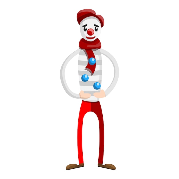 Vector circus juggler clown icon cartoon of circus juggler clown vector icon for web design isolated on white background