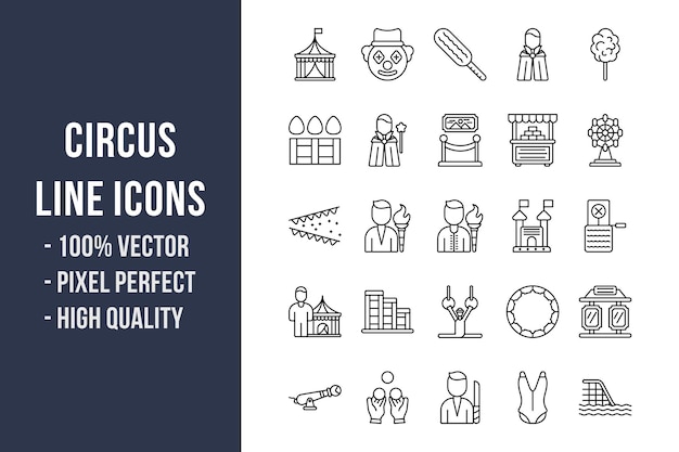 Circus Line Icons