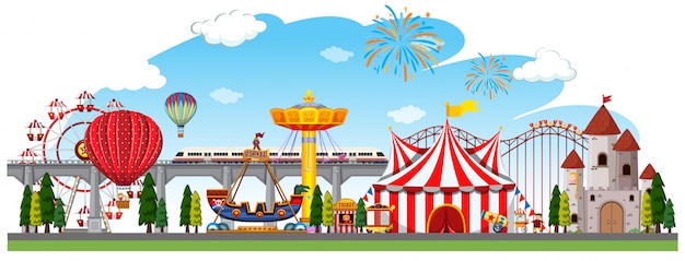 Vector a circus panorama scene