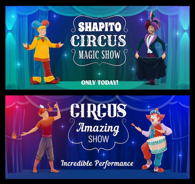 Circus performers on stage