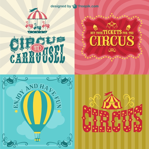 Vector circus posters set