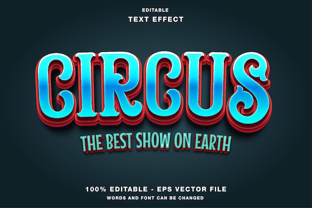 Circus show effetto testo modificabile 3d