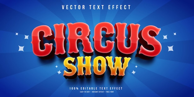 Vettore circo mostra effetto testo modificabile