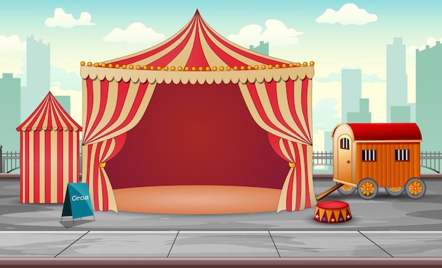 Tenda da circo nell'illustrazione del parco di divertimenti