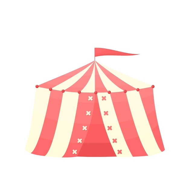 Circus tent in cartoon vector Illustration Cute design for any web design isolated