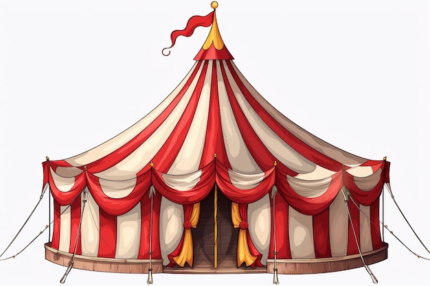 Circus tent design element as a group of big top carnival tents with an opening entrance as a fun
