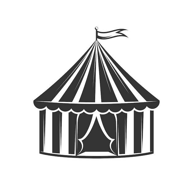 Circus tent isolated on white background