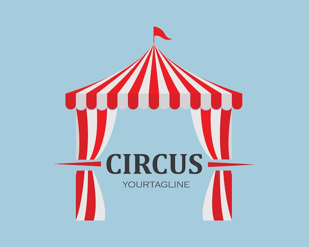 Circus tent logo template Vector illustration