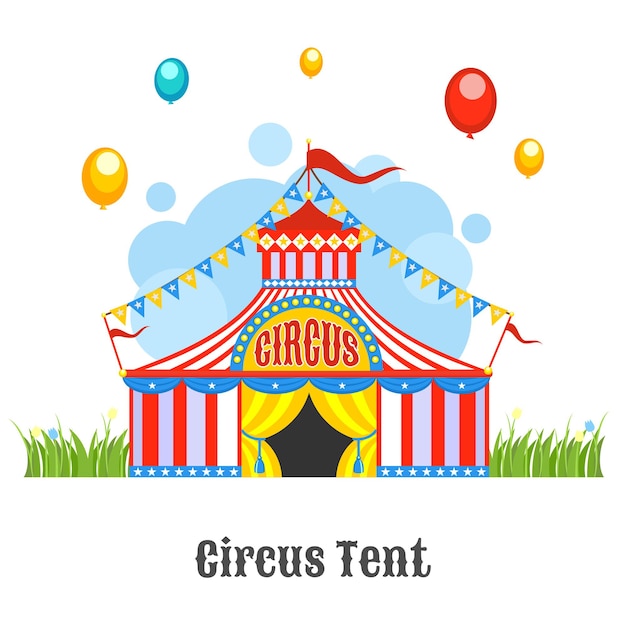 Vector circus tent, vector illustration