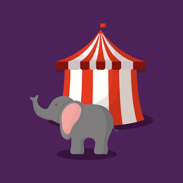 만화 코끼리와 서커스 텐트