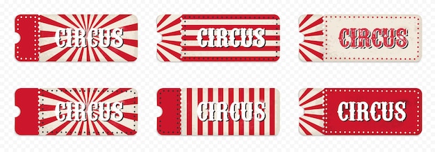 Circus ticket collection vector circus tickets show coupon carnival concept