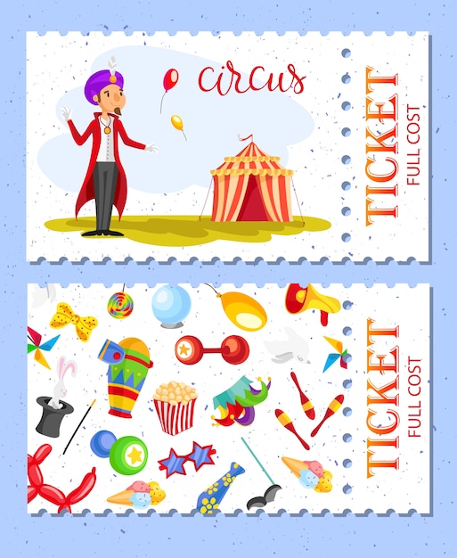 Vector circus ticket collection