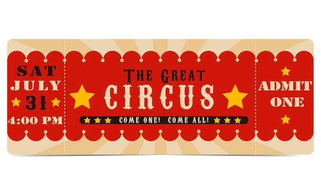 Circus ticket the great circus