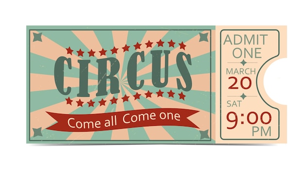 Circus ticket Invitation Come all