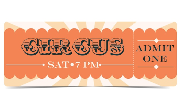 Vector a circus ticket in pastel colour