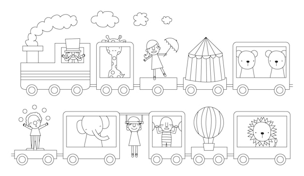 Circus train vector illustration