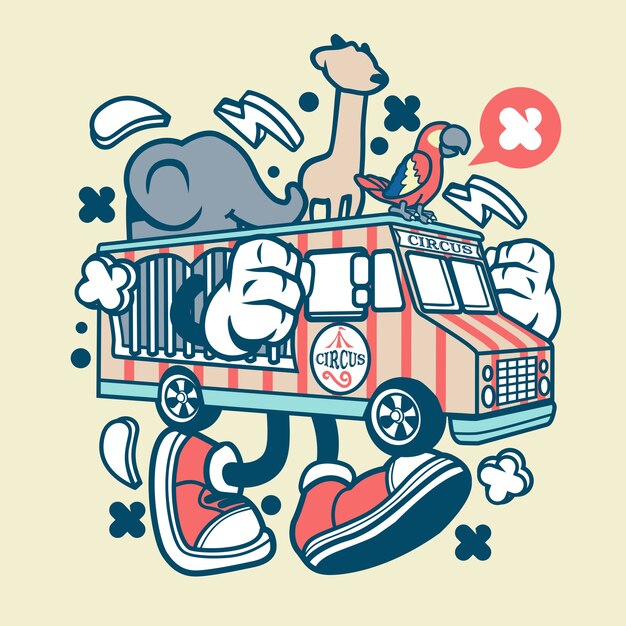 Vector circus truck