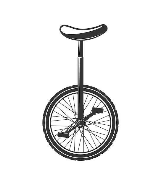 Circus unicycle bike isolated on white background Design elements Vector illustration