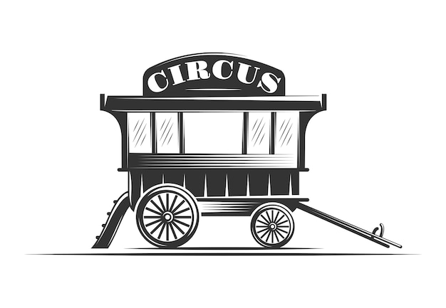 Цирковой фургон, изолированные на белом фоне