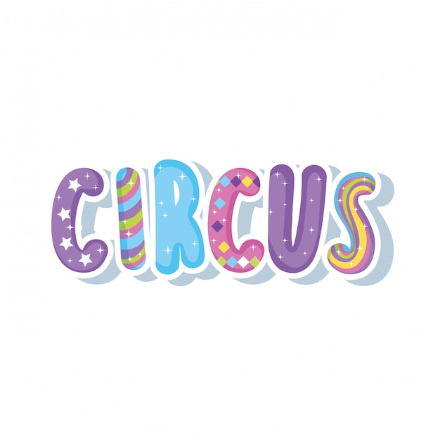 Circus word decorative icon