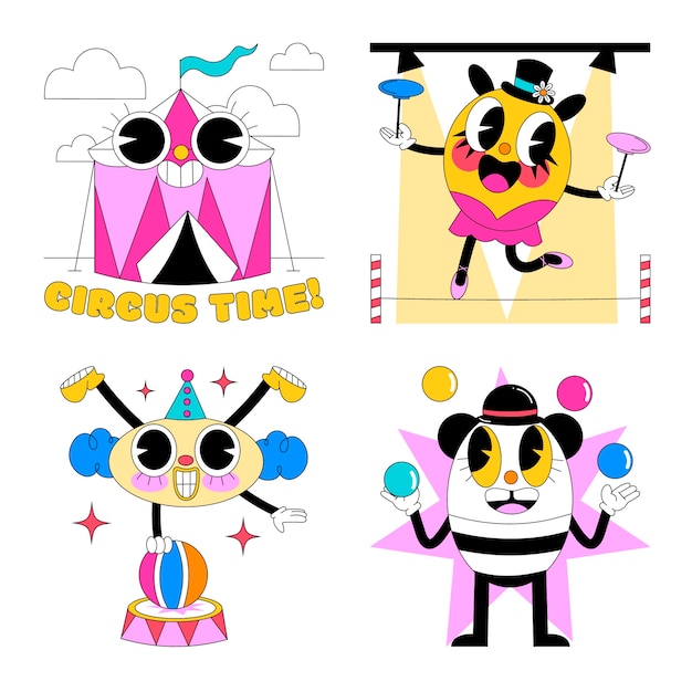 Circus zuur stickers collectie