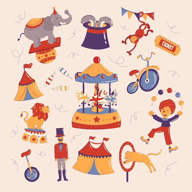 Circusillustratie instellen
