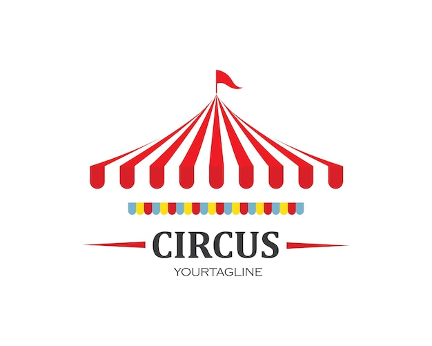 Circustent logo sjabloon Vectorillustratie