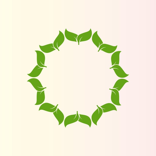 Cirkel blad logo. Vector groen blad pictogram.