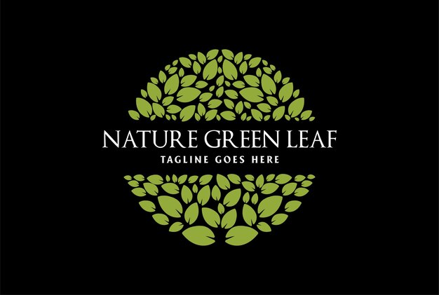Cirkel circulaire natuur groen blad bladeren gebladerte Logo ontwerp Vector