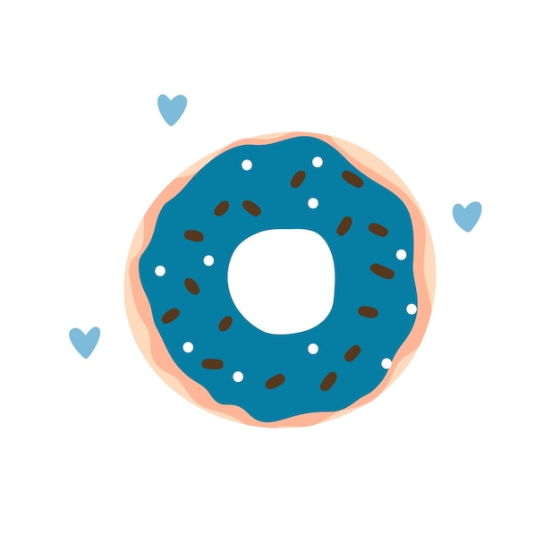 Cirkel donut eenvoudige geïsoleerde cartoon dessert vectorillustratie